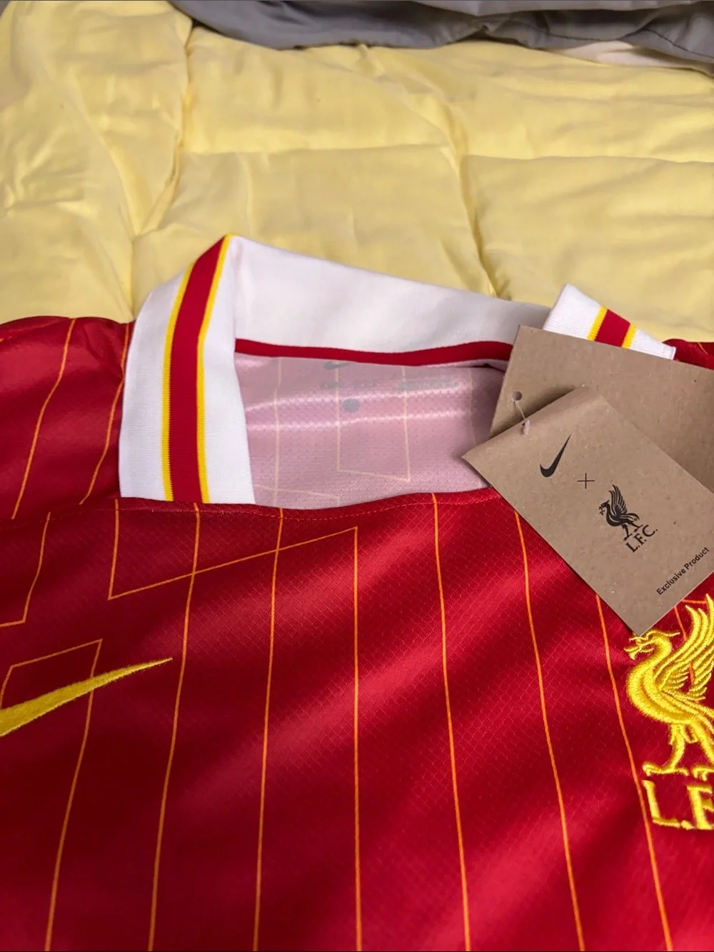 Nike Red Liverpool FC Home Shirt with Yellow Accents